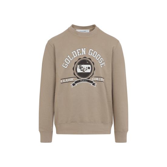 25FW 골든구스 앞면 프린트 코튼 스웨트셔츠 GMP01223P00214415200 Beige