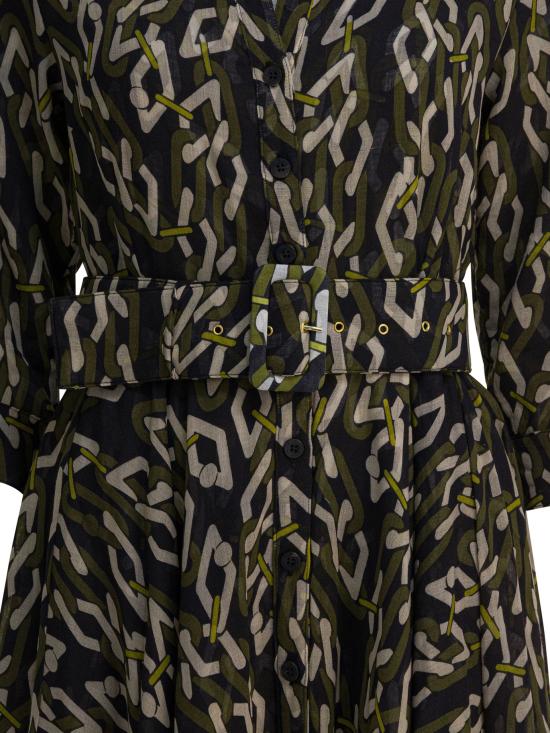 25FW 사만다 성 미디 원피스 ASTERMULTICHAINBIGDARKBLACKOLIVEGREEN - SAMANTHA SUNG