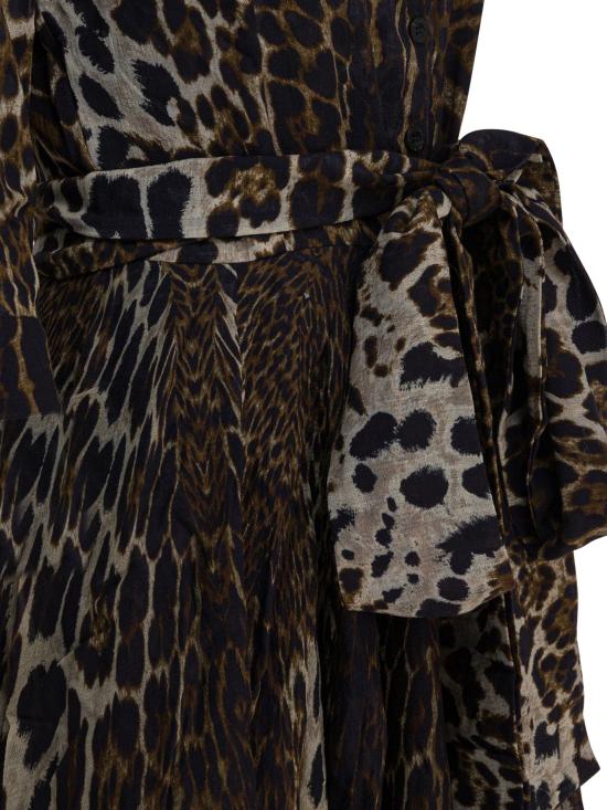 25FW 사만다 성 미디 원피스 ASTERCOLOMBOLEOPARDBIGSEPIA BROWN - SAMANTHA SUNG