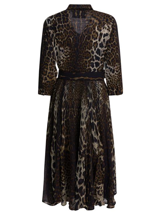25FW 사만다 성 미디 원피스 ASTERCOLOMBOLEOPARDBIGSEPIA BROWN - SAMANTHA SUNG