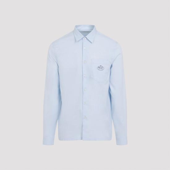 24FW 프라다 긴팔 셔츠 UCN425S22115MZ F0012 LIGHT BLUE - PRADA