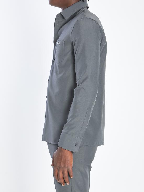 25FW 구찌 홀스빗 디테일 폴리에스터 트윌 셔츠 841624ZAFKB 1088 GREY - GUCCI