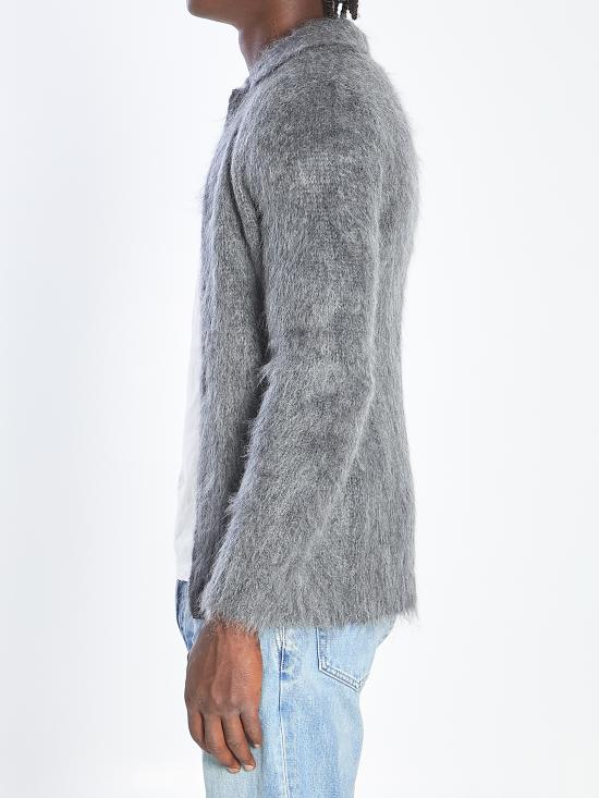 25FW 구찌 브러시드 울 모헤어 가디건 849729XKE7O 1087 GREY - GUCCI