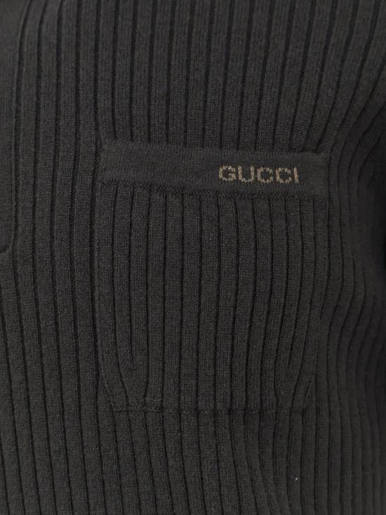 25FW 구찌 울 캐시미어 립 니트 폴로 셔츠 833503XKEYU 3026 GREEN - GUCCI