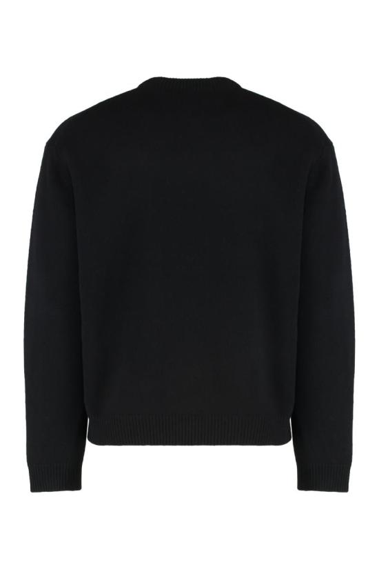 25FW 메종키츠네 폭스 헤드 인타르시아 메리노 스웨터 PM00816KM0329PM00816KM03290391 0391 Black - MAISON KITSUNE