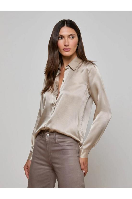 25FW 라장스 셔츠 40223CLZSMKE GREY - L'AGENCE