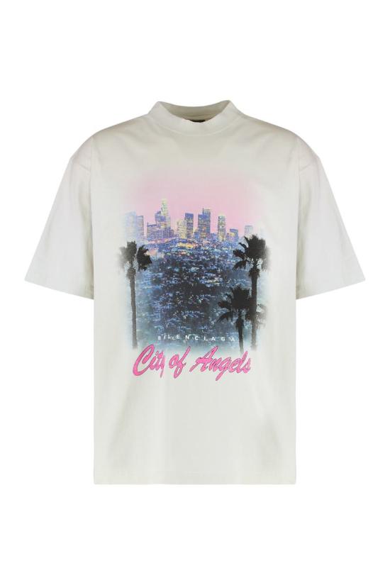 25FW 발렌시아가 반팔 티셔츠 764235TSVR2 9012 WHITE