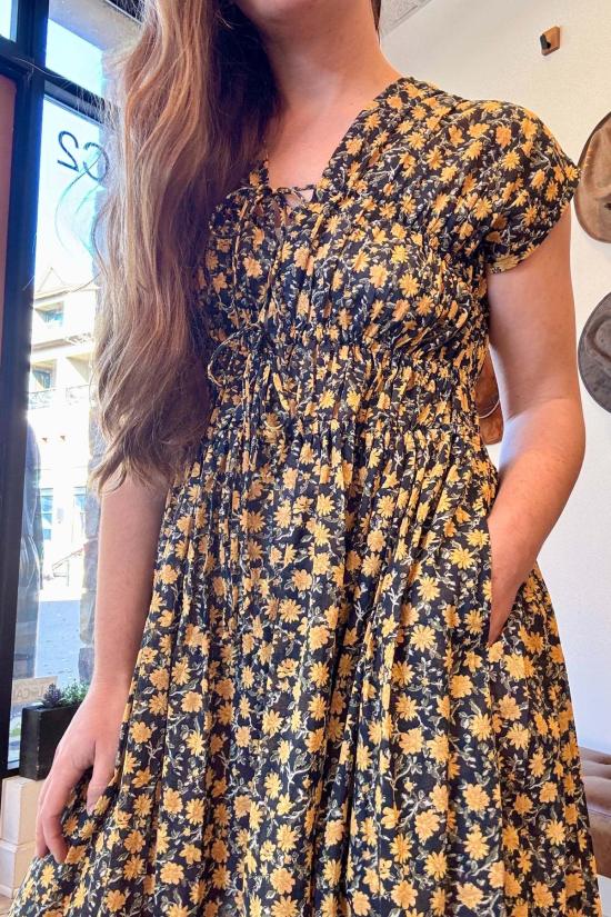  나리 롱 원피스 3단 바이어스 컷 드레스 플로럴 - NARY