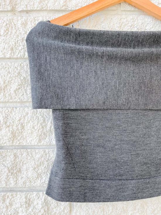  조나단 심카이 민소매 티셔츠 캘러핸 오프 숄더 탑 그레이 멜란지 - JONATHAN SIMKHAI