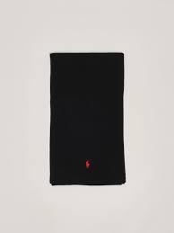 25FW 폴로 랄프로렌 포니 로고 자수 립 니트 스카프 710886136 001 POLO BLACK