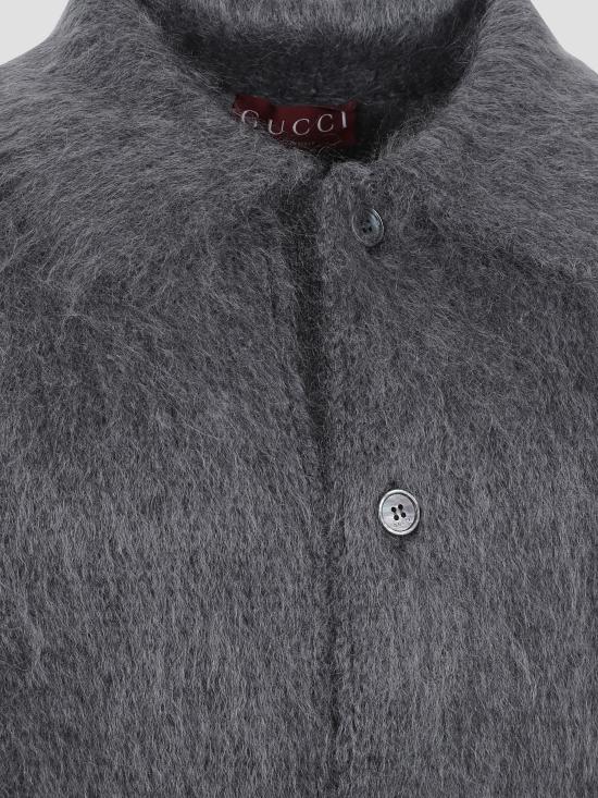 25FW 구찌 브러시드 울 모헤어 가디건 849729XKE7O 1087 URBAN GREY - GUCCI