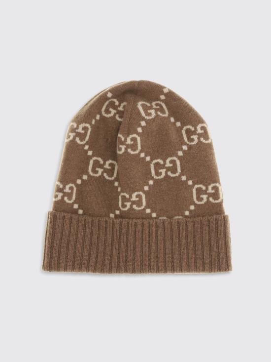 25FW 구찌 GG 캐시미어 자카드 비니 8113923GAC0 2379 HAVANA BEIGE