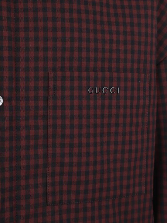 25FW 구찌 체크 깅엄 패딩 자켓 셔츠 836251Z7ATD 5333 PURPLE BLACK - GUCCI