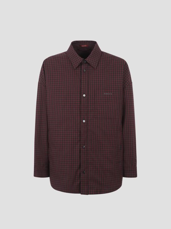 25FW 구찌 체크 깅엄 패딩 자켓 셔츠 836251Z7ATD 5333 PURPLE BLACK