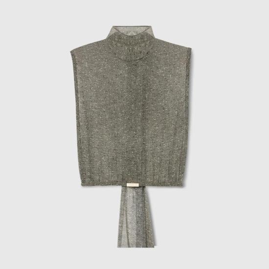 25FW 구찌 시어 실크 조젯 탑 846401ZATRU 1173 BLACK WHITE MC