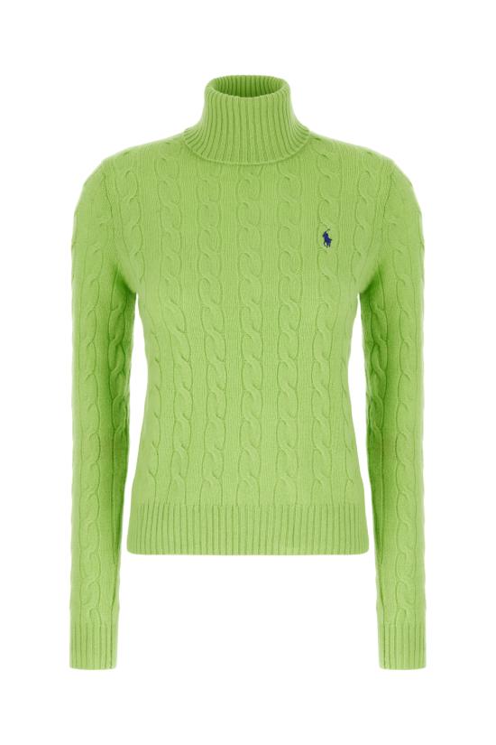 25FW 폴로 랄프로렌 울 캐시미어 케이블 니트 터틀넥 211888686 021 APPLE GREEN