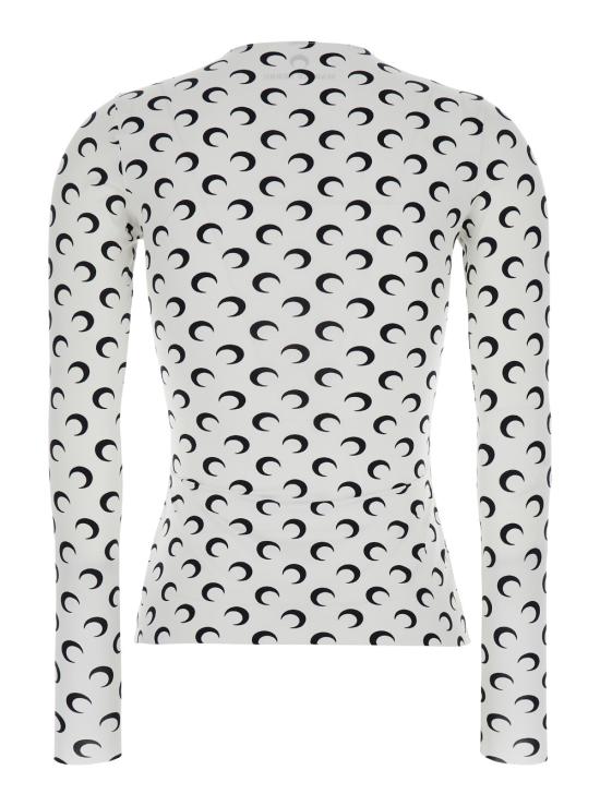 25FW 마린세르 크레센트 문 프린트 긴팔 티셔츠 WTS006ACJER0001WH00 WHITE DOM - MARINE SERRE