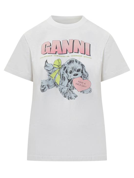 25FW 가니 반팔 티셔츠 T4334151 BRIGHT WHITE DOM