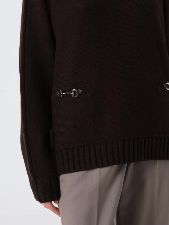 25FW 구찌 디테일 리브 터틀넥 스웨터 디테일 리브   828685XKEVK 2344 Coffee - GUCCI