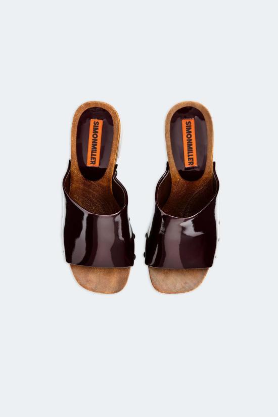  사이먼밀러 뮬/슬리퍼 사이먼 밀러 솔 우드 샌들 보르도 - SIMONMILLER