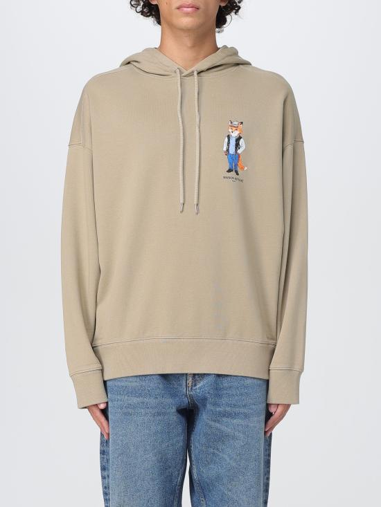 25FW 메종키츠네 드레스드 폭스 오버사이즈 후드 티셔츠 PM00707KM03400302 CONCRETE BEIGE DOM