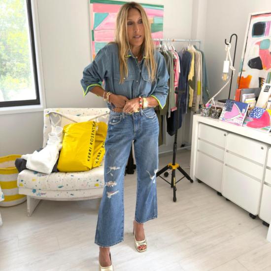  케리 로센탈 데님 셔츠 케리 로젠탈 피아 데님 웨스턴 셔츠 - KERRI ROSENTHAL