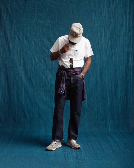  더블웨어 데님 팬츠 셀비지 워크 데님 청바지 헹굼 - DUBBLEWARE