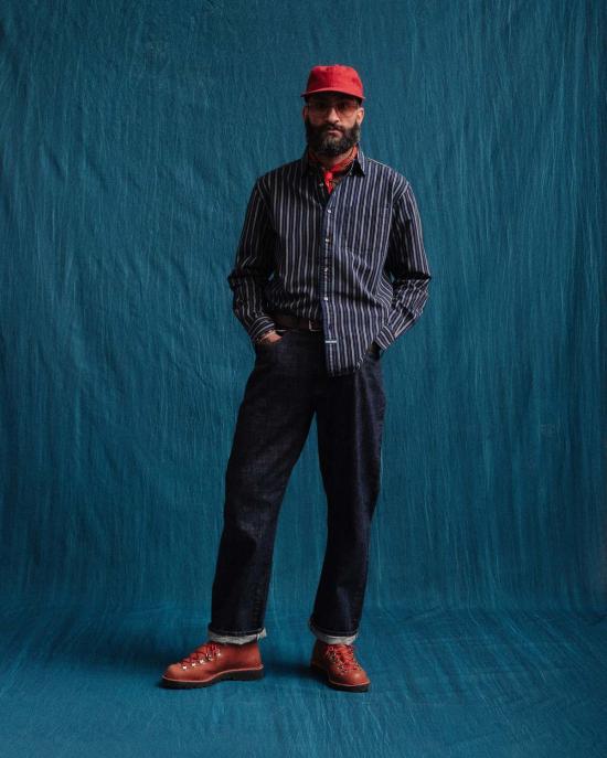  더블웨어 데님 팬츠 셀비지 워크 데님 청바지 헹굼 - DUBBLEWARE