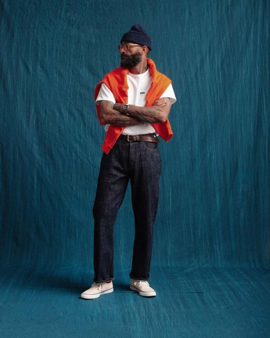  더블웨어 데님 팬츠 셀비지 워크 데님 청바지 헹굼 - DUBBLEWARE