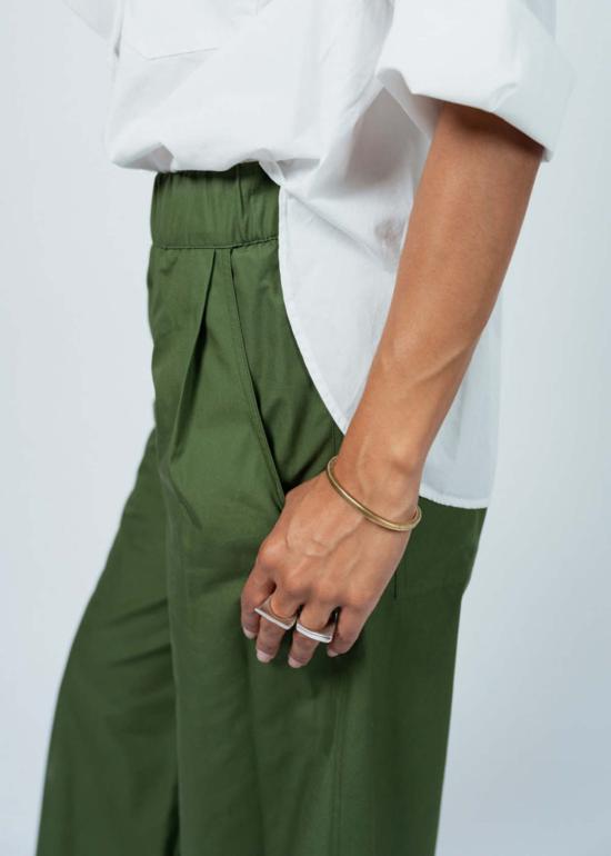  아쿠아리우스 칵테일 스트레이트 팬츠 코너 와이드 레그 팬츠 바질 - AQUARIUS COCKTAIL