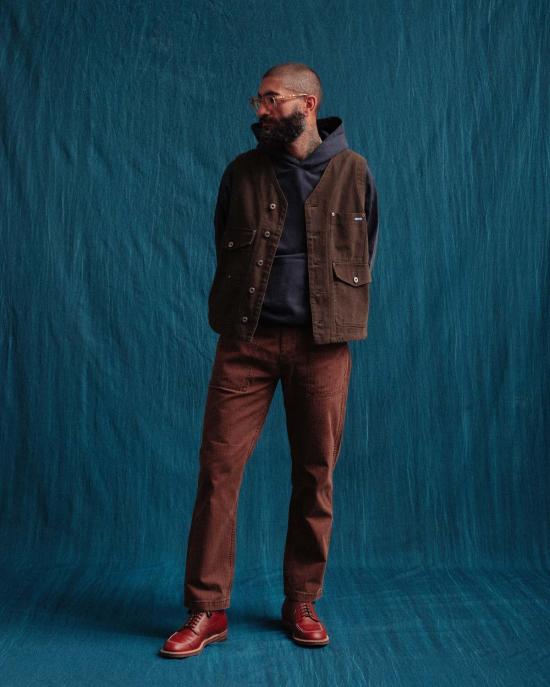  DUBBLEWARE 스트레이트 팬츠 더블웨어 헤링본 퍼티그  브라운 - OTHER BRANDS