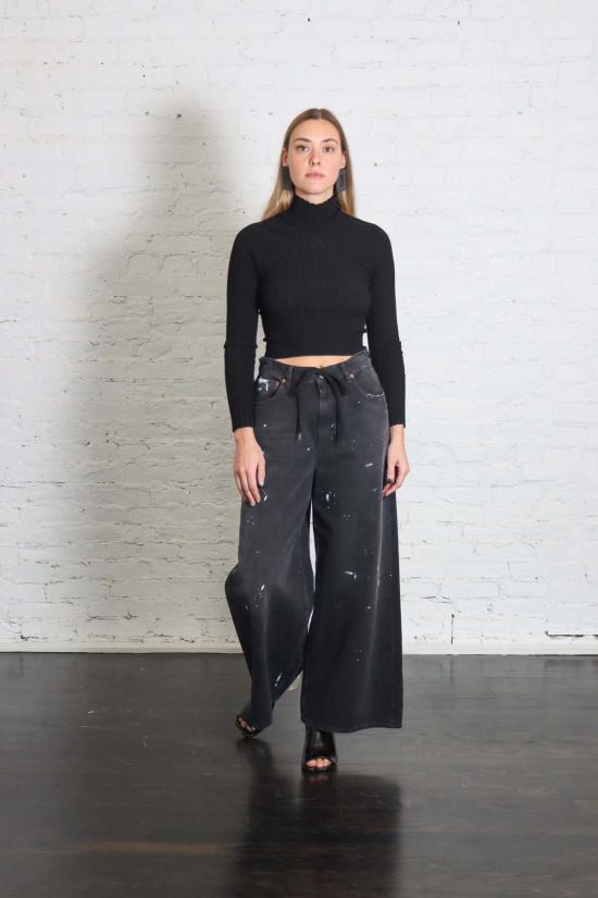  마르지엘라 데님 팬츠 메종  페인트 스플래터 와이드 레그 진 - MAISON MARGIELA