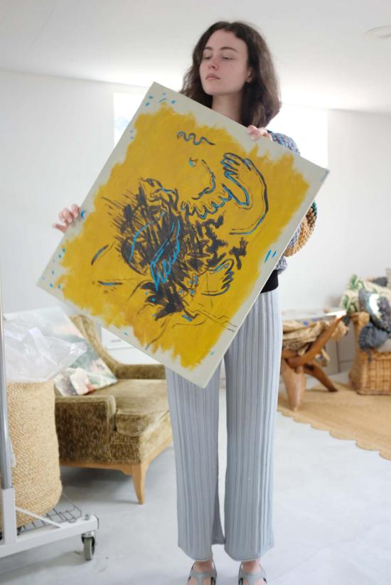  베클리나 스트레이트 팬츠 메리노 플리츠 팬츠 그레이 - BEKLINA