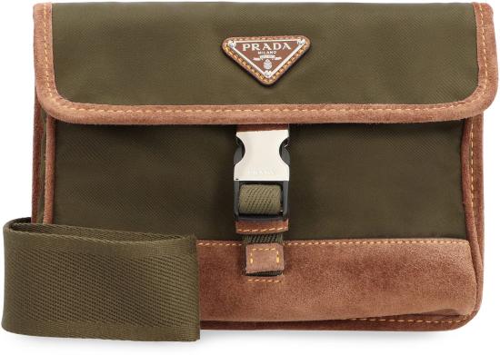 25FW 프라다 삼각로고 리나일론 스웨이드 폰 홀더 크로스백 2ZH1082HJH F041O GREEN - PRADA