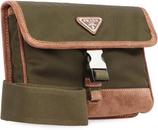 25FW 프라다 삼각로고 리나일론 스웨이드 폰 홀더 크로스백 2ZH1082HJH F041O GREEN - PRADA