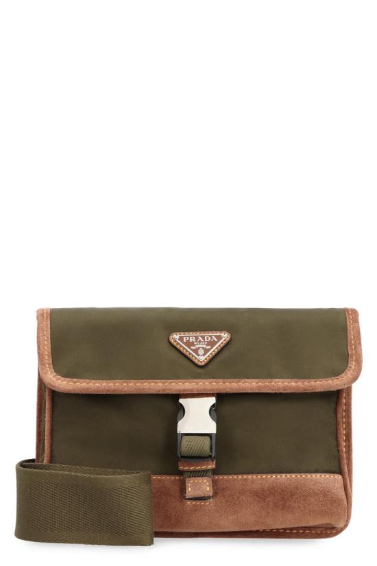 25FW 프라다 삼각로고 리나일론 스웨이드 폰 홀더 크로스백 2ZH1082HJH F041O GREEN