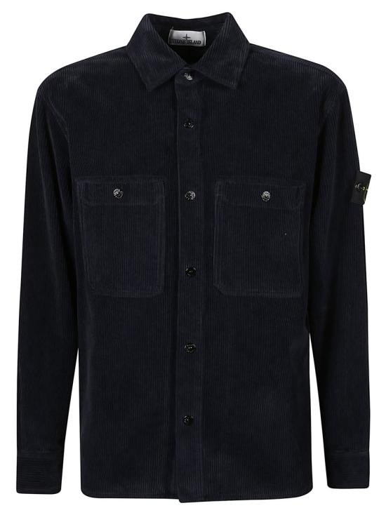 25FW 스톤 아일랜드 오가닉 코튼 코듀로이 오버셔츠 K2 S15 12000 12 S0212 BLUE