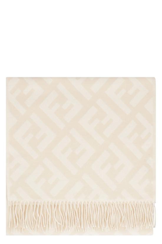 25FW 펜디 FF 캐시미어 스카프 FXT260A8RS F0NH8 WHITE - FENDI