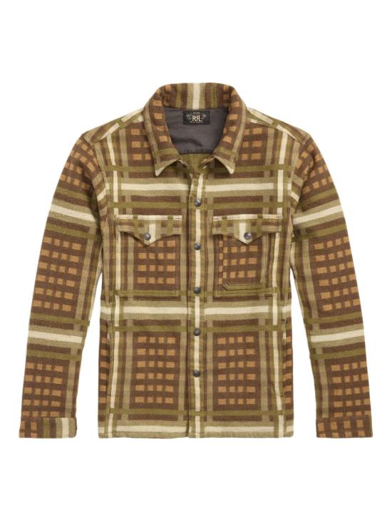 25FW 더블알엘 체크 코튼 긴팔 셔츠 782973899 001 Brown