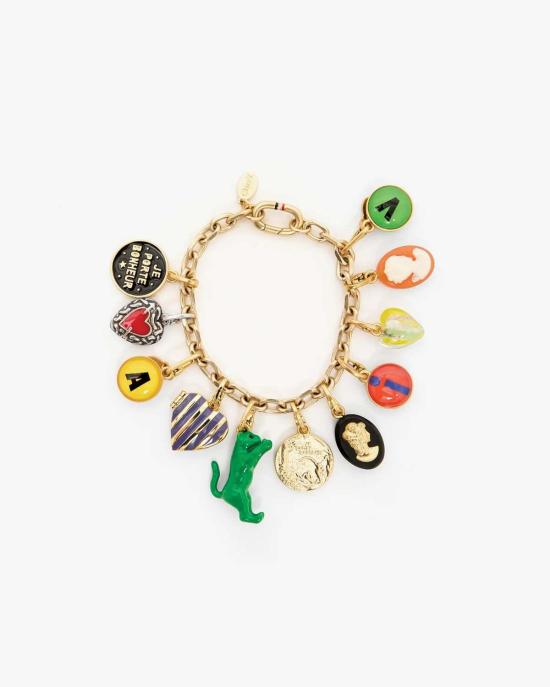  클레어 브이 팔찌 클레어 V. 카메오 참 크림 멀티 - CLEARE V.