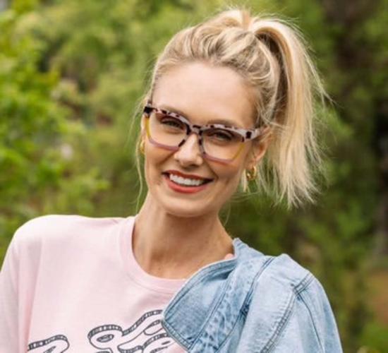  피퍼스 안경 버디 글라스 핑크 차이 컬러블록 - PEEPERS