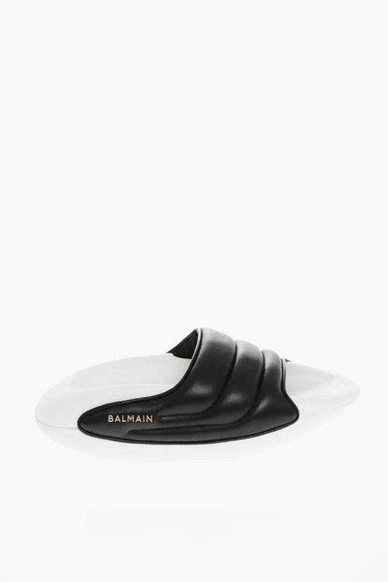 발망 뮬/슬리퍼 XM0VL299LPQPEAB Black White - BALMAIN