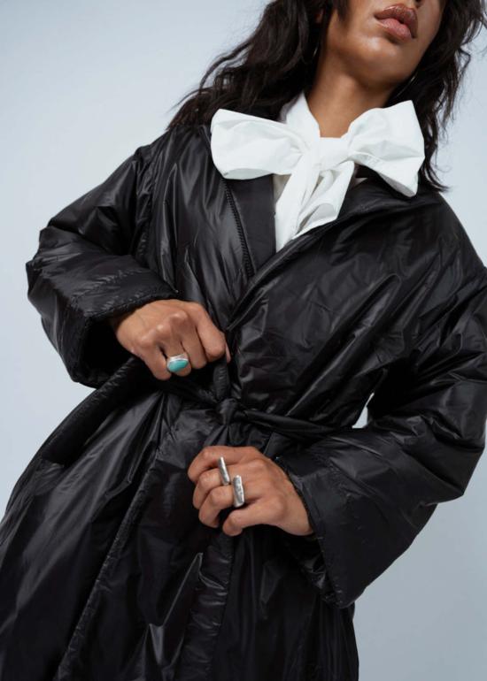  안티파스티 트렌치 코트 안티파스트 나일론 롱 코트 블랙