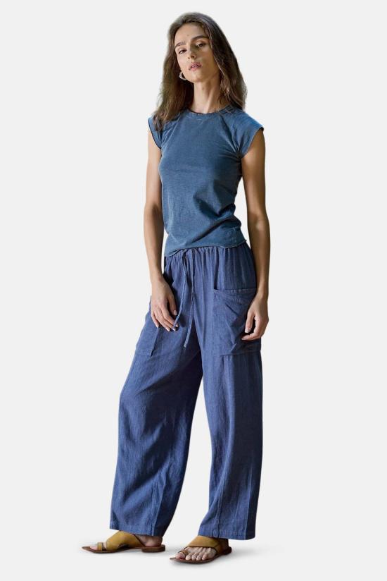  NSF 스트레이트 팬츠 시드니 와이드 레그 리넨 비스코스 팬츠 - OTHER BRANDS