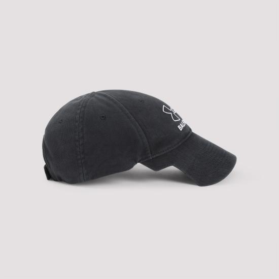  발렌시아가 볼캡 807145410B2 1160 WASH BLACK WHITE - BALENCIAGA