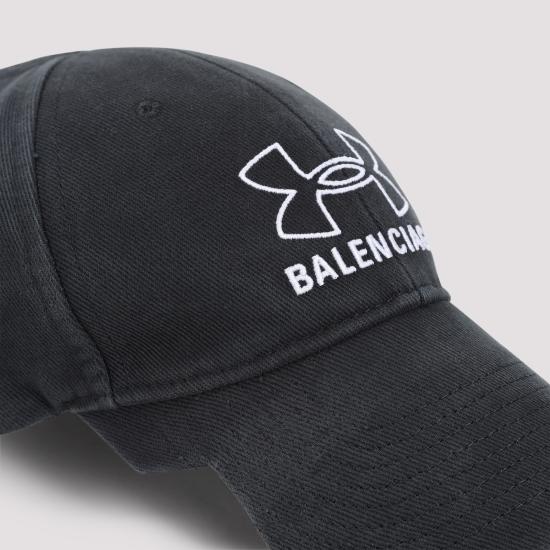  발렌시아가 볼캡 807145410B2 1160 WASH BLACK WHITE - BALENCIAGA