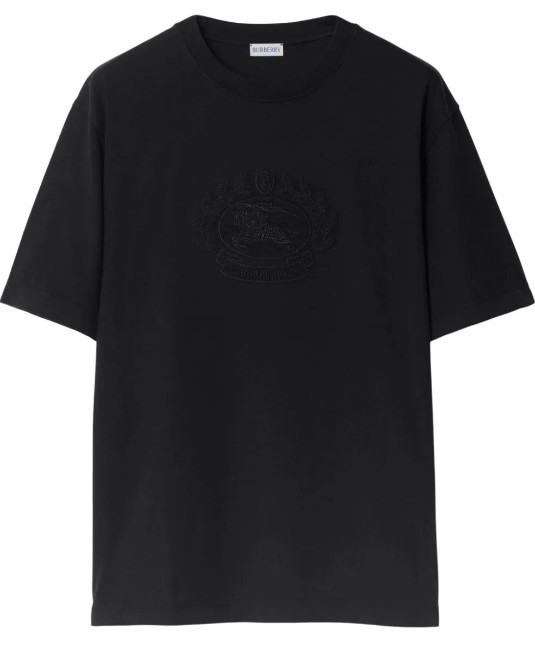 25FW 버버리 프로섬 자수 로고 코튼 티셔츠 8095104 A1189 BLACK