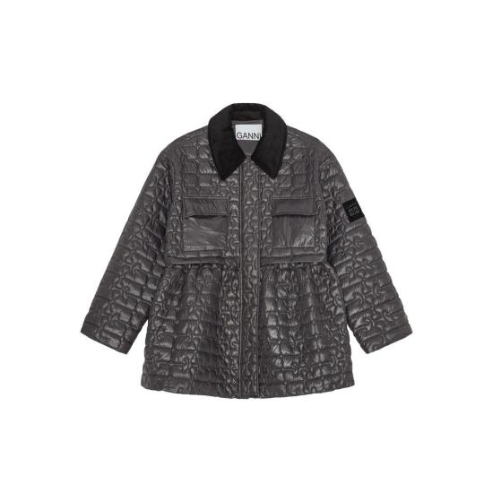 26SS 가니 퀼팅 미디 자켓  W0964 252 BROWN