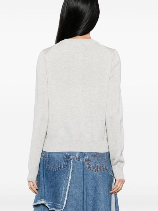 25FW 메종키츠네 베이비 폭스 메리노 레귤러 가디건 PW00502KT1181H120 LIGHT GREY MELANGE DOM - MAISON KITSUNE