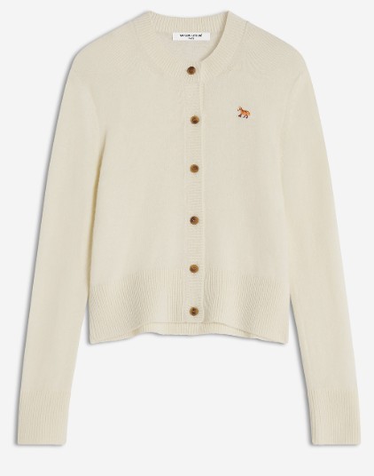 25FW 메종키츠네 베이비 폭스 램스울 피티드 가디건 PW00506KT10060383 ECRU DOM